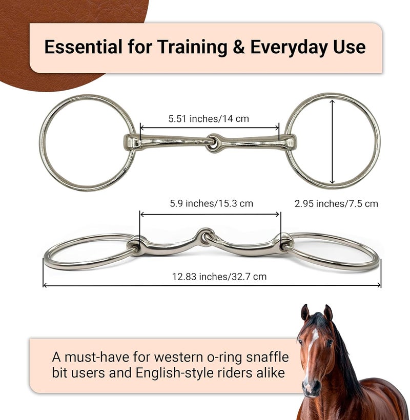 BRINGERPET Store Ring Snaffle Bit for Horse, Iron - Image 3